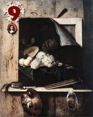 Gemälde: Cornelis Norbertus Gijsbrechts, Quodlibet, 1675. Wallraf-Richartz-Museum, Köln.